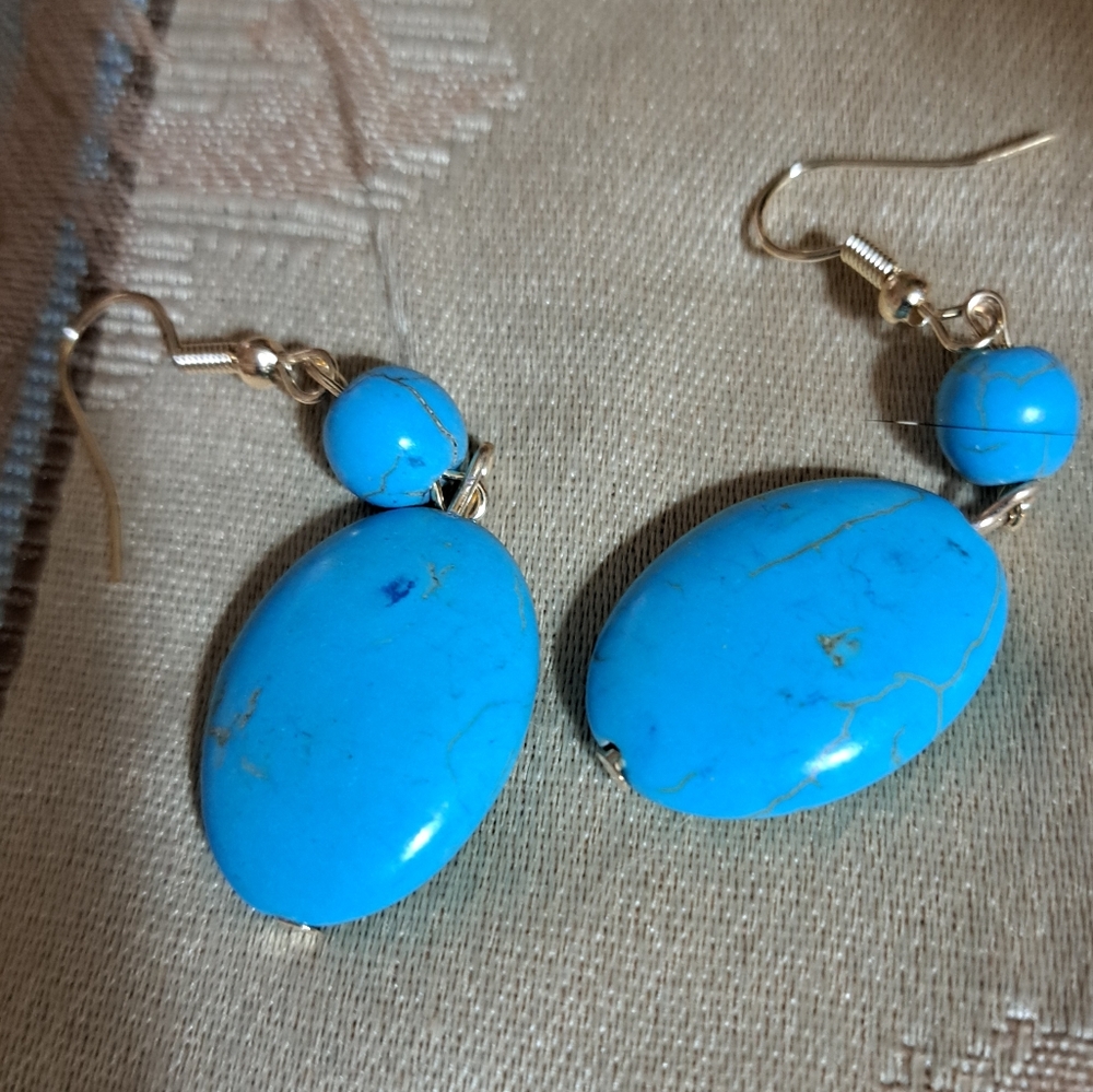 Gold and Turquoise Earrings